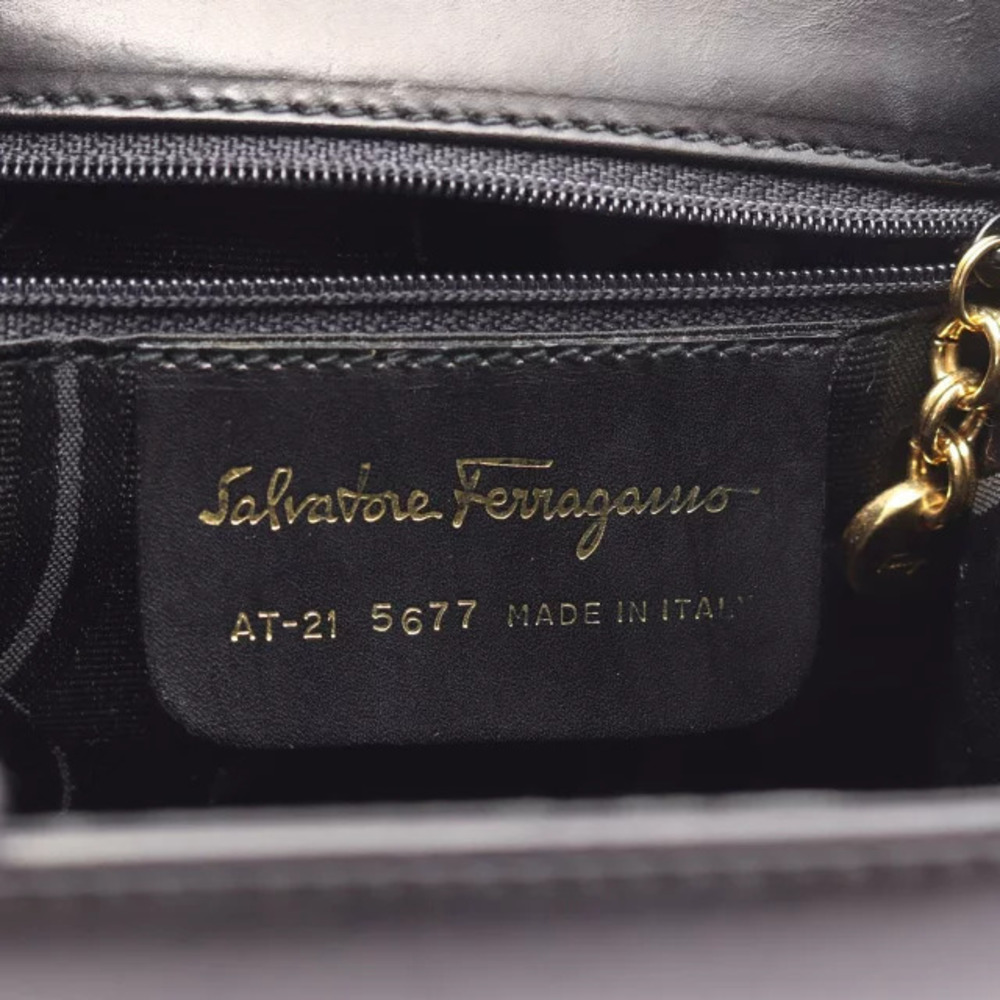 Salvatore Ferragamo Black Handbag Rion Leather Vara - Picture 4 of 10